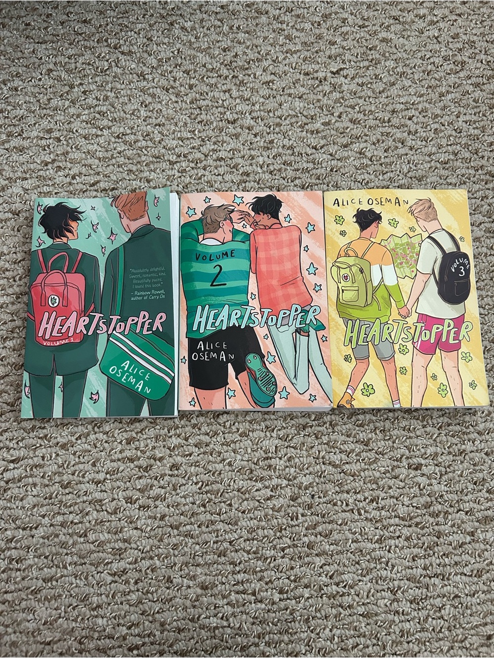 Indigo Heartstopper Book Set — Green, Pink, Yellow Covers